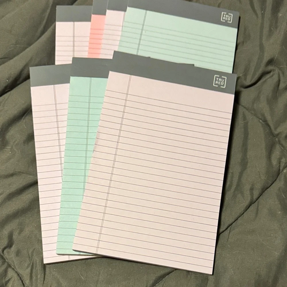 ★ Tru Red Legal Pads Assorted Colors Lined Writing Notepads Set of 8